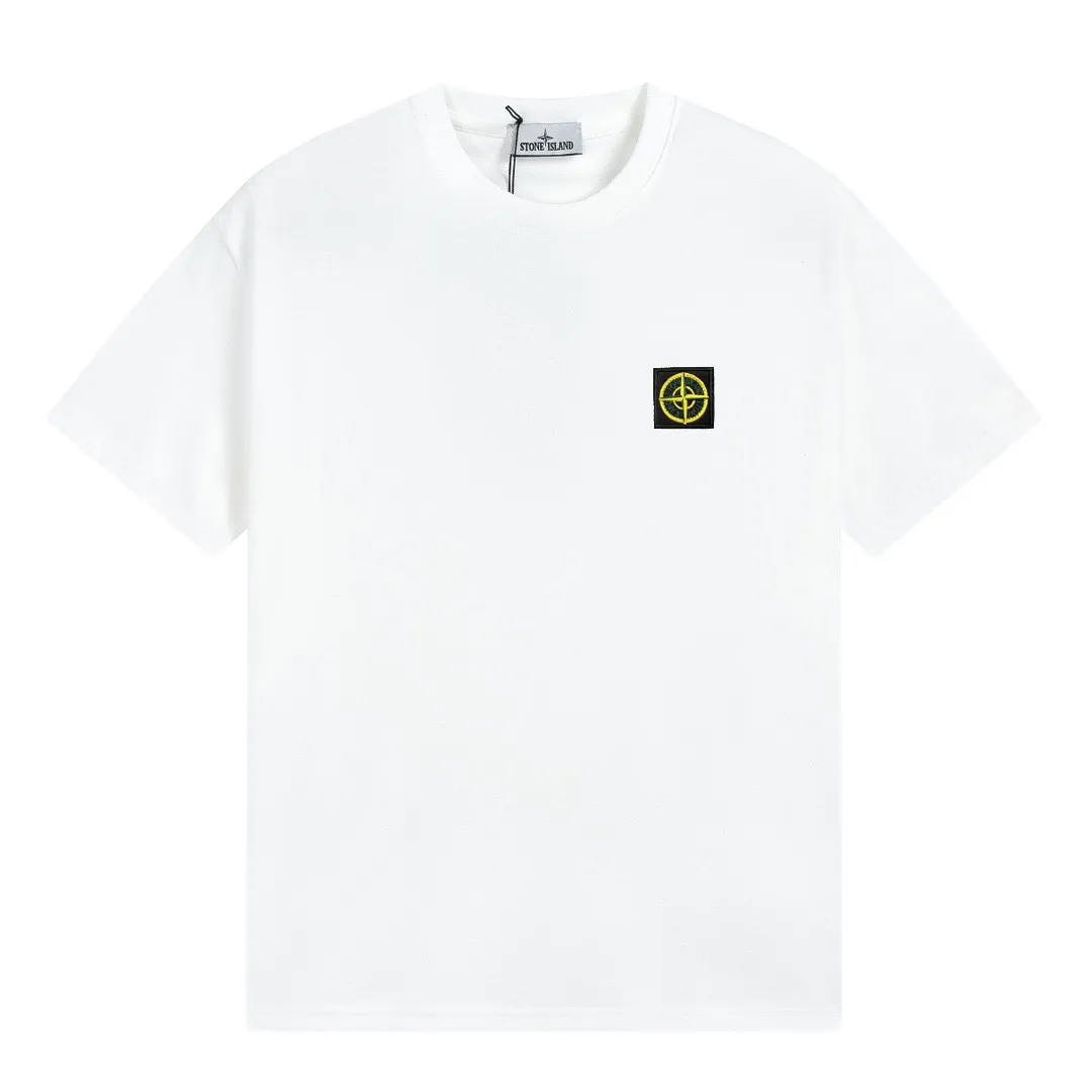 W670#P110💰 Hot new item🔥 [Stone Island Stone Island Chest Embroidered Badge Round Neck Drop Shoulder Short Sleeve T-shirt] Super versatile! A short-sleeved upper body for major celebrity internet celebrities, made of 260g combed cotton 32-count double yarn. Comfortable and breathable, customized accessories, oversize version. Dropped shoulder sleeves, very loose, same style for men and women, suitable for couples💑 Match as you like. The upper body is super beautiful. Color: Black White Apricot Gray Navy Size: M L XL XXL Ｍ Shoulder Width 47 Bust 52 Length 70 L Shoulder Width 48 Bust 54 Length 72 XL Shoulder width 59 Bust 56 Length 74 XXL Shoulder width 50 Bust 58 Length 76